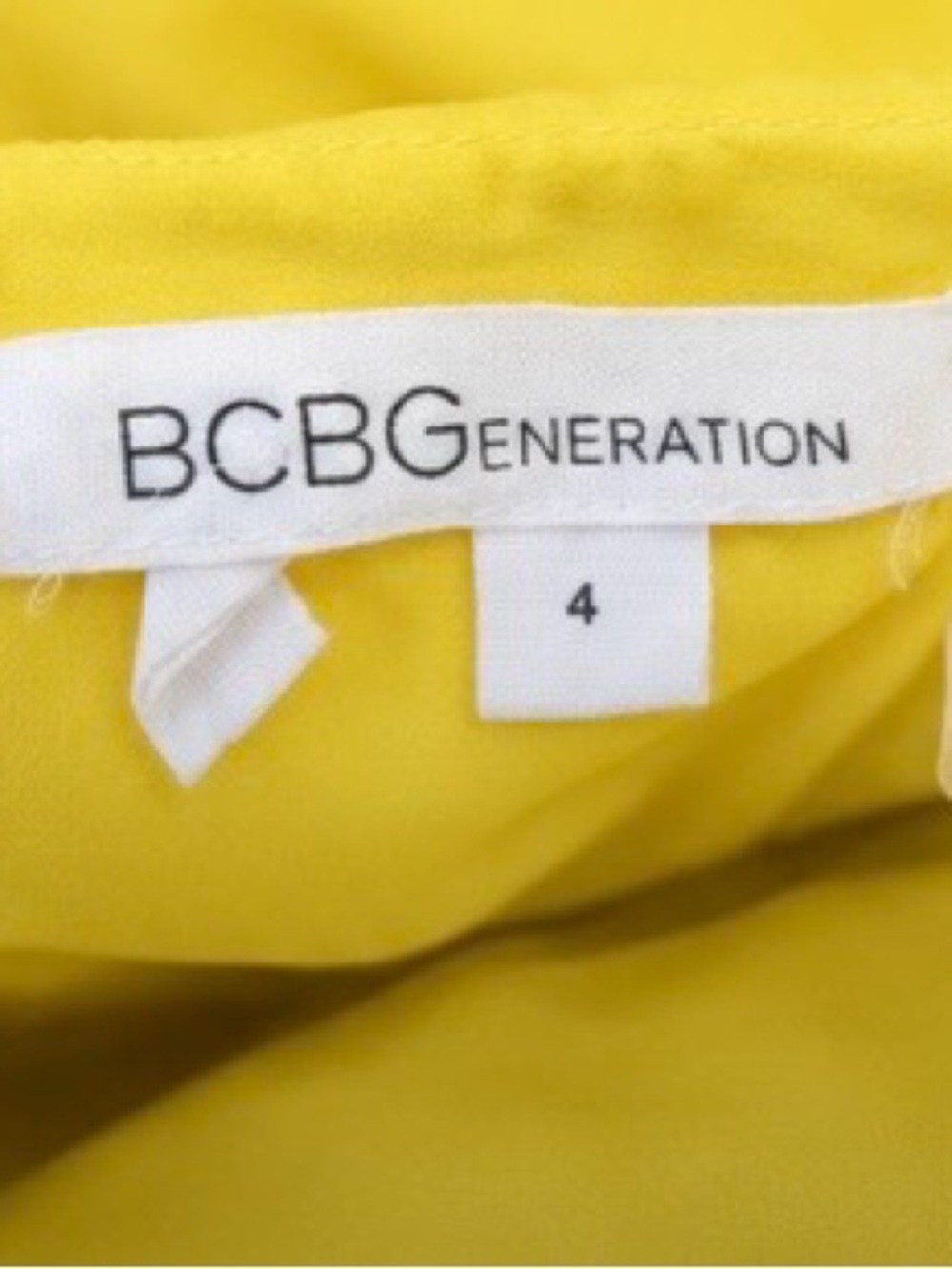 BCBGeneration Yellow High-Low Pleated Overlay Dress - Picture 3 of 3